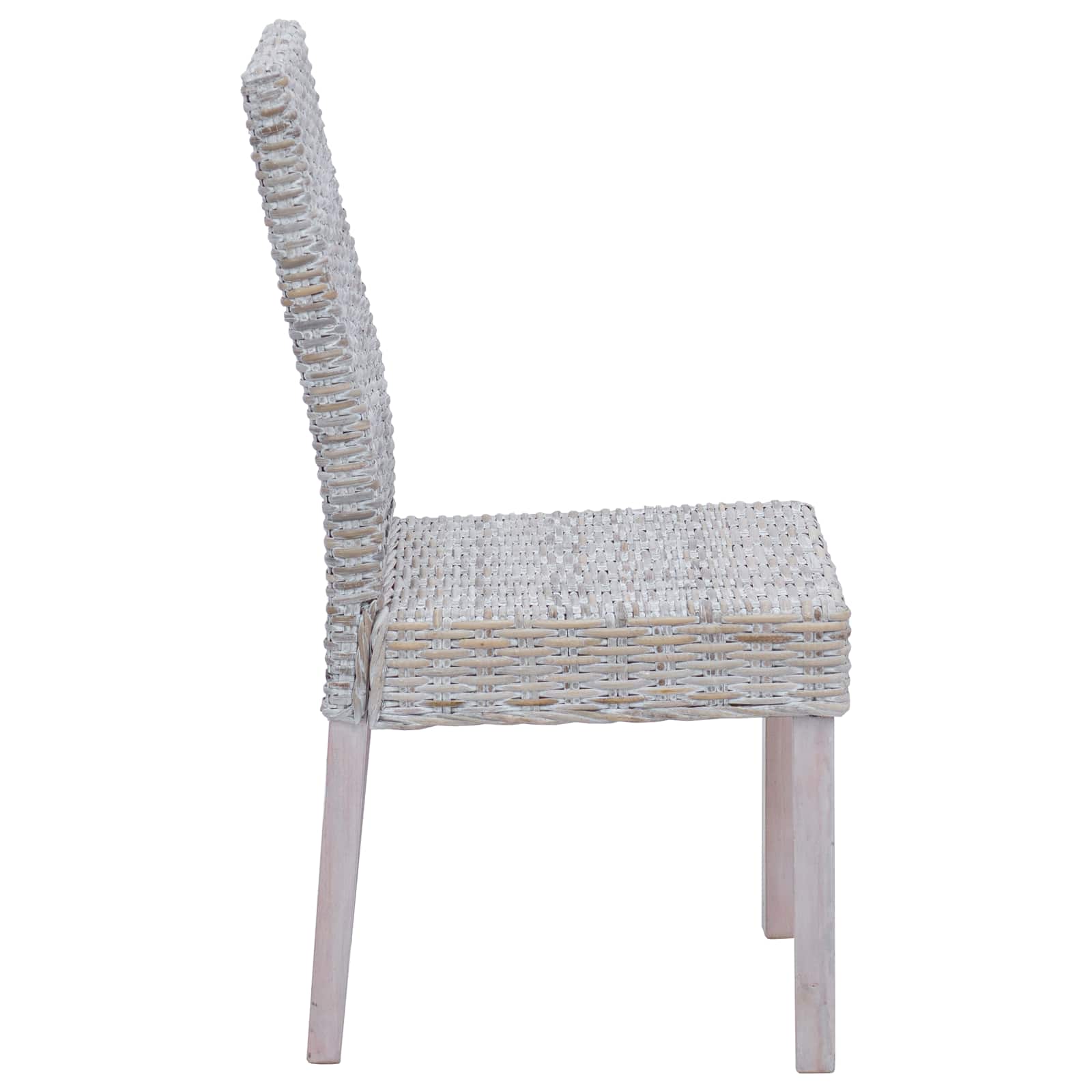 vidaXL Krzesło jadalniane 2 pcs Rattan Kubu i lite drewno mahoń