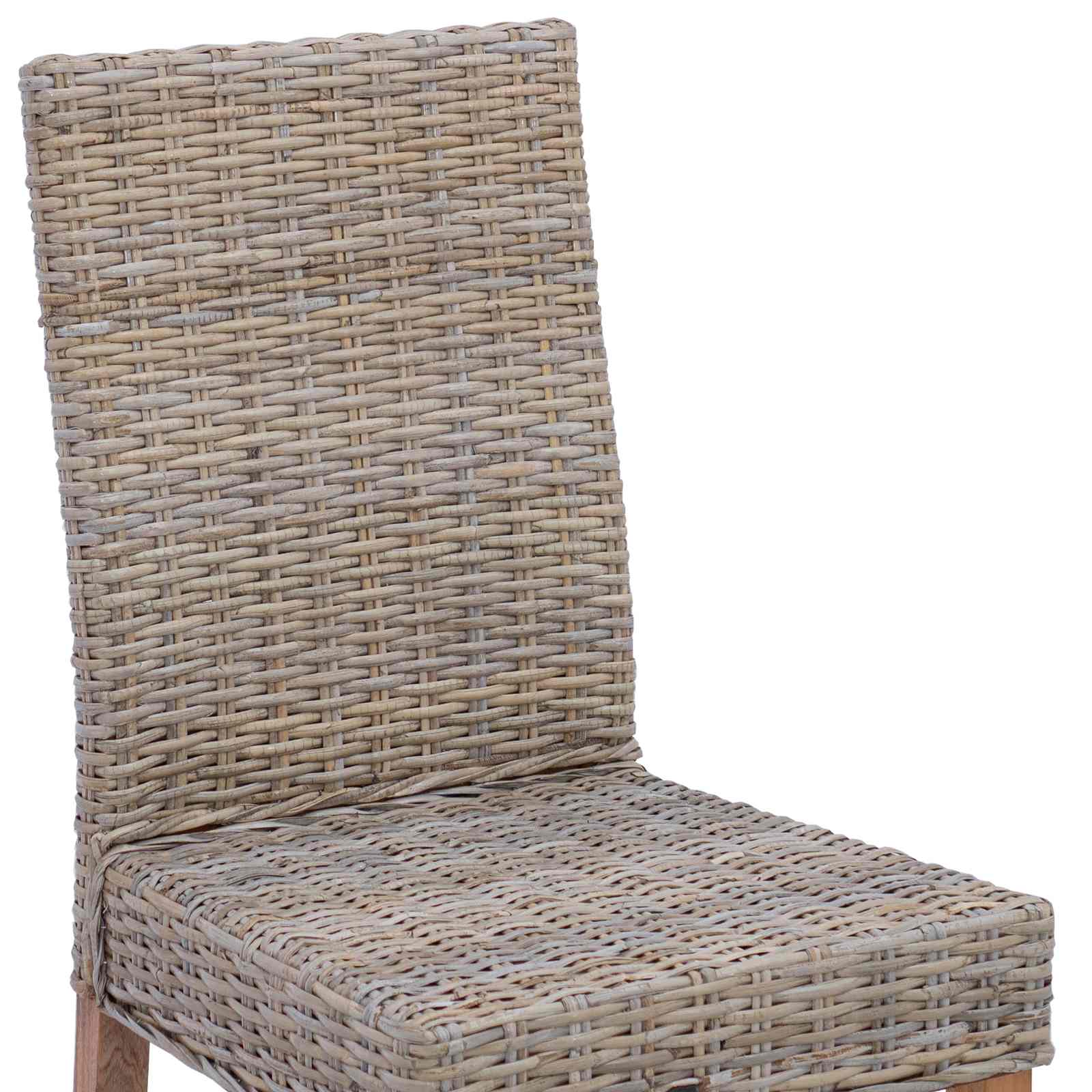 vidaXL Krzesło jadalniane 2 pcs Rattan Kubu i lite drewno mahoń