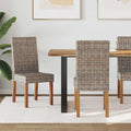 vidaXL Krzesło jadalniane 2 pcs Rattan Kubu i lite drewno mahoń