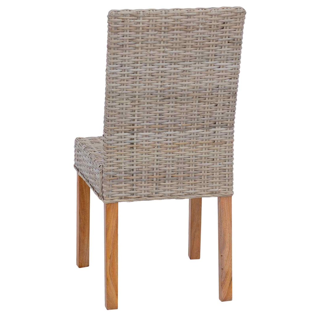 vidaXL Krzesło jadalniane 2 pcs Rattan Kubu i lite drewno mahoń