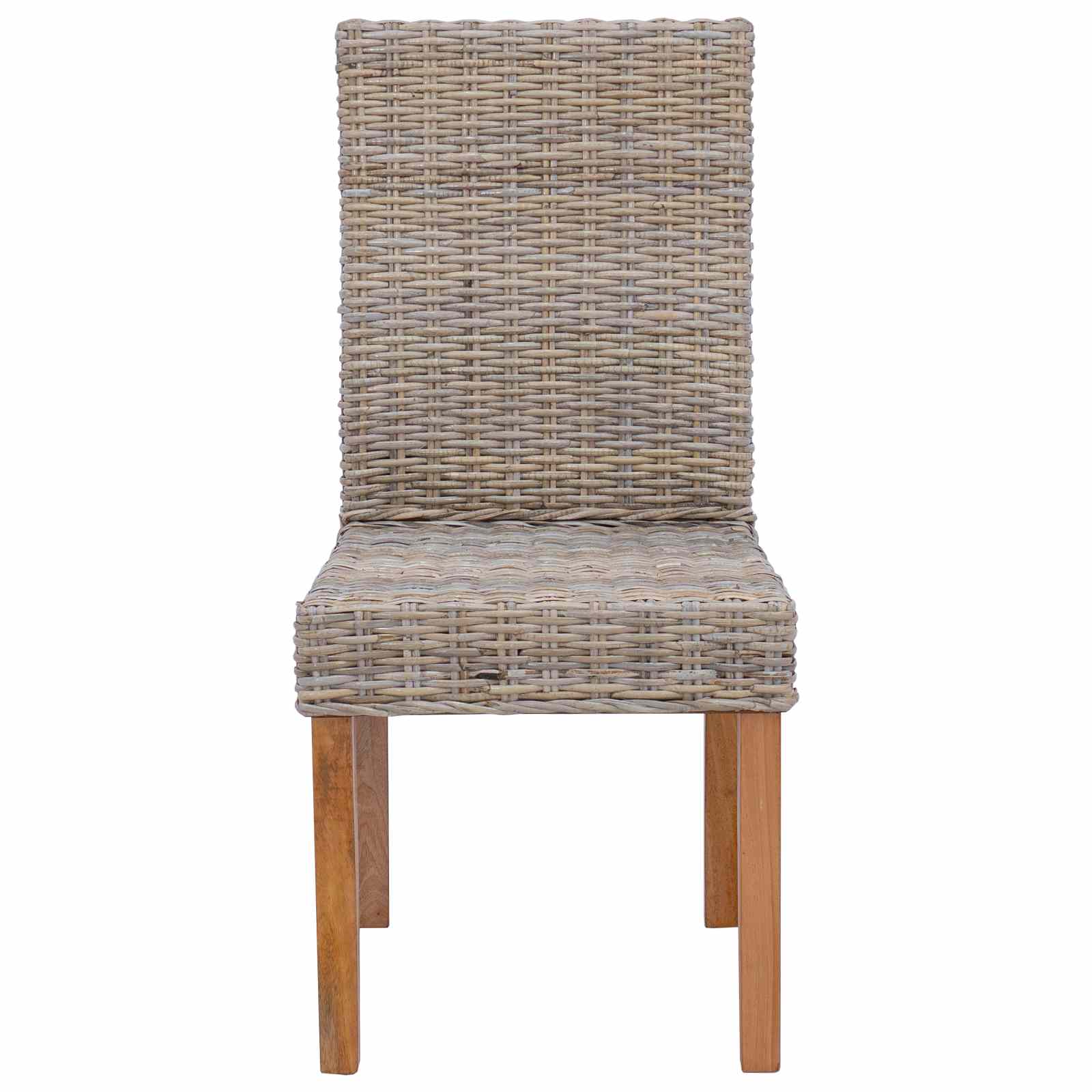 vidaXL Krzesło jadalniane 2 pcs Rattan Kubu i lite drewno mahoń