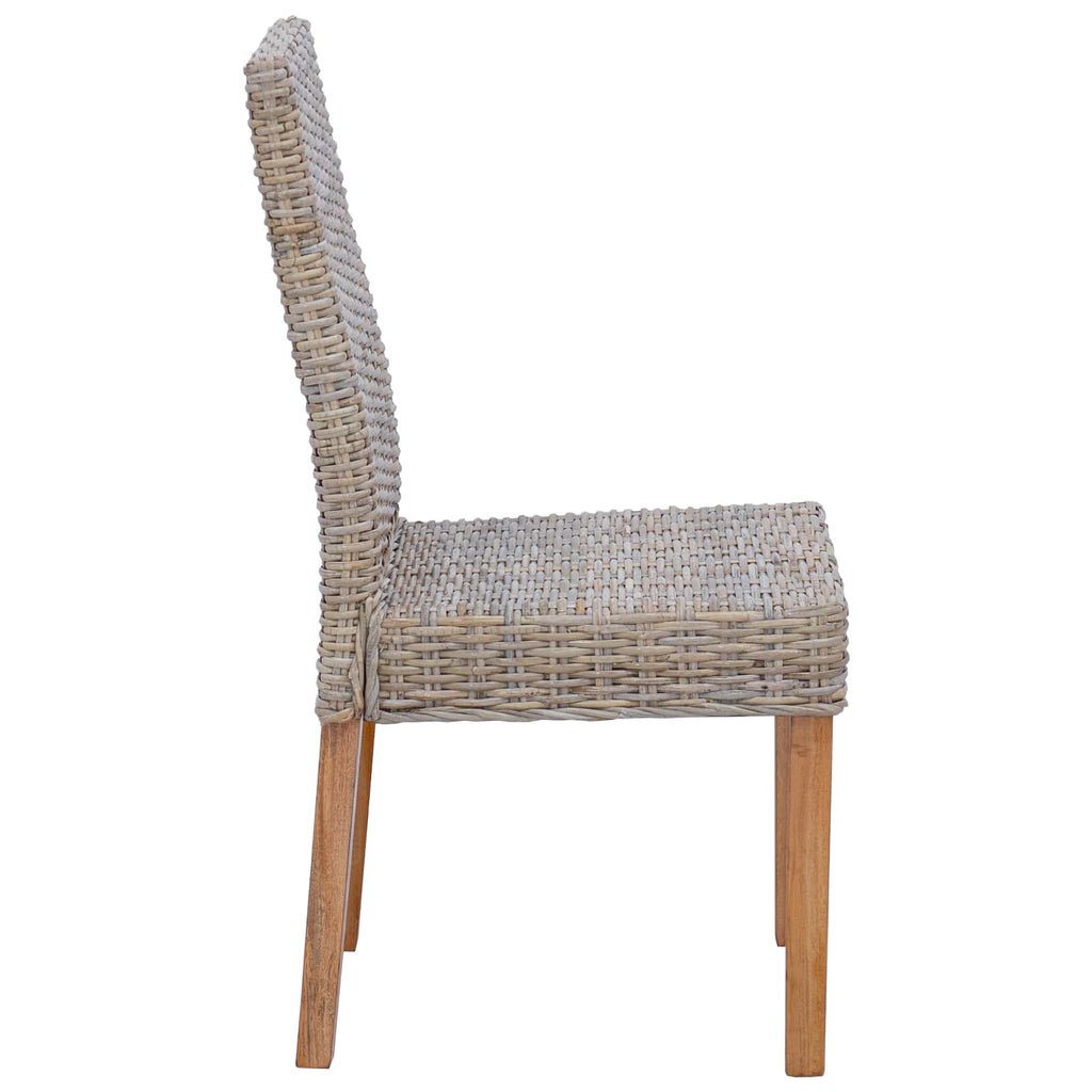 vidaXL Krzesło jadalniane 2 pcs Rattan Kubu i lite drewno mahoń