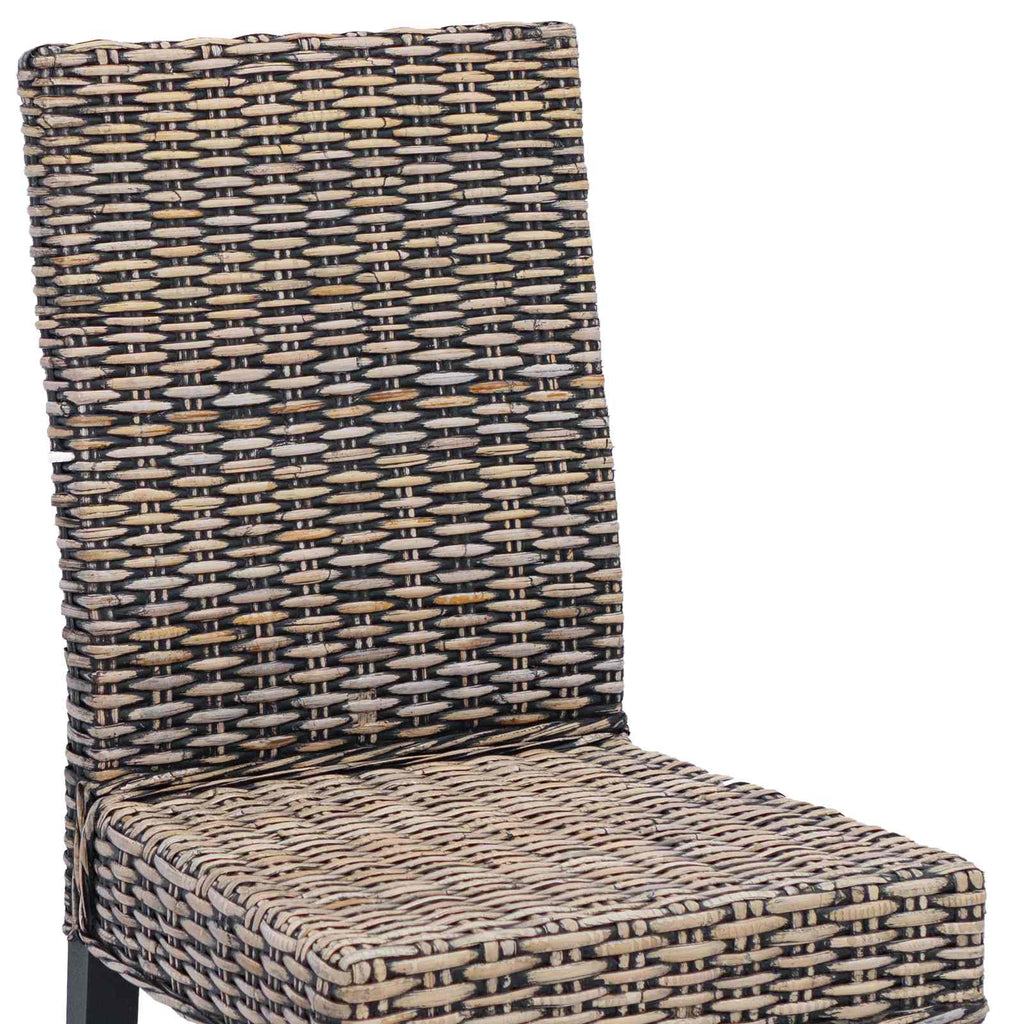 vidaXL Krzesło jadalniane 2 pcs Rattan Kubu i lite drewno mahoń