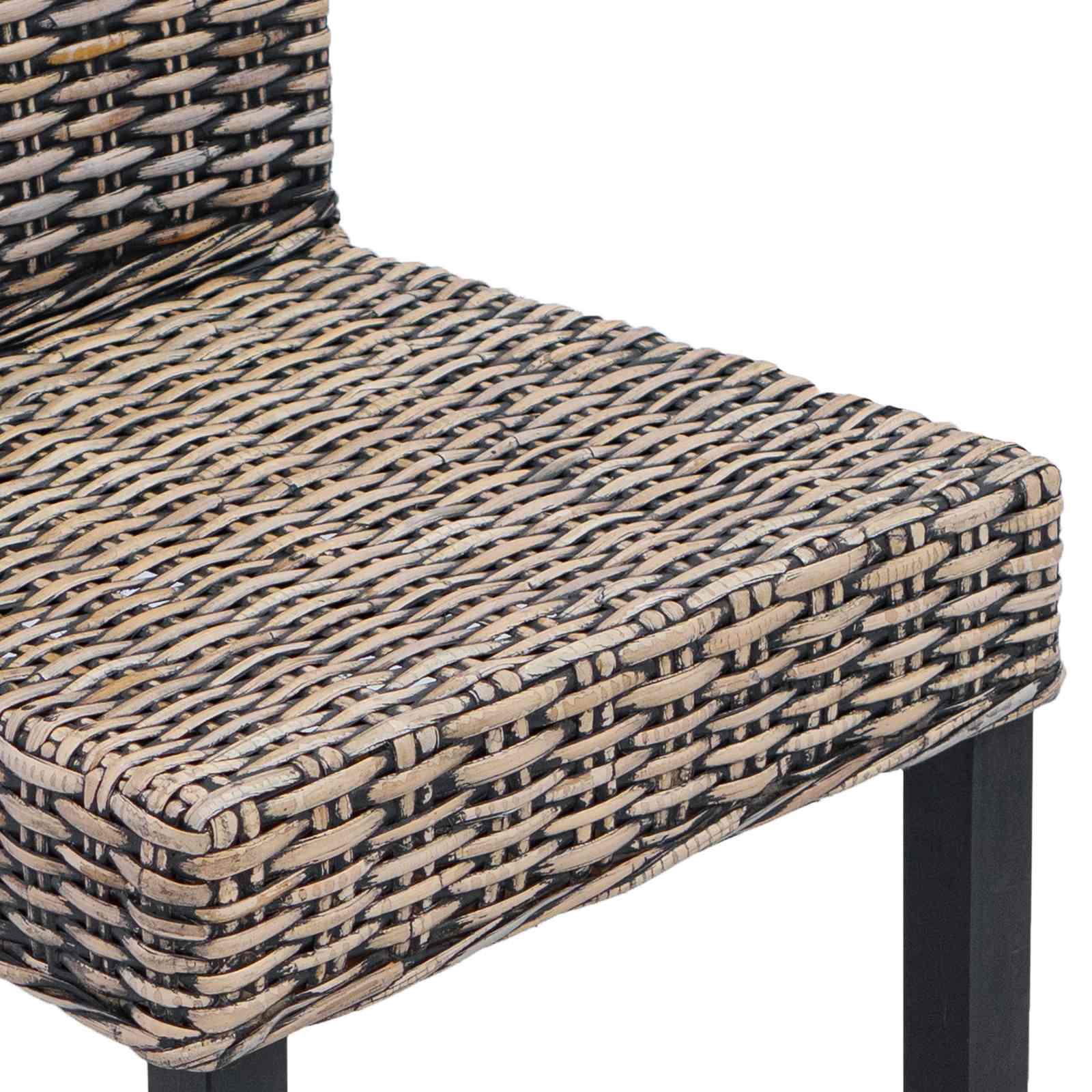 vidaXL Krzesło jadalniane 2 pcs Rattan Kubu i lite drewno mahoń