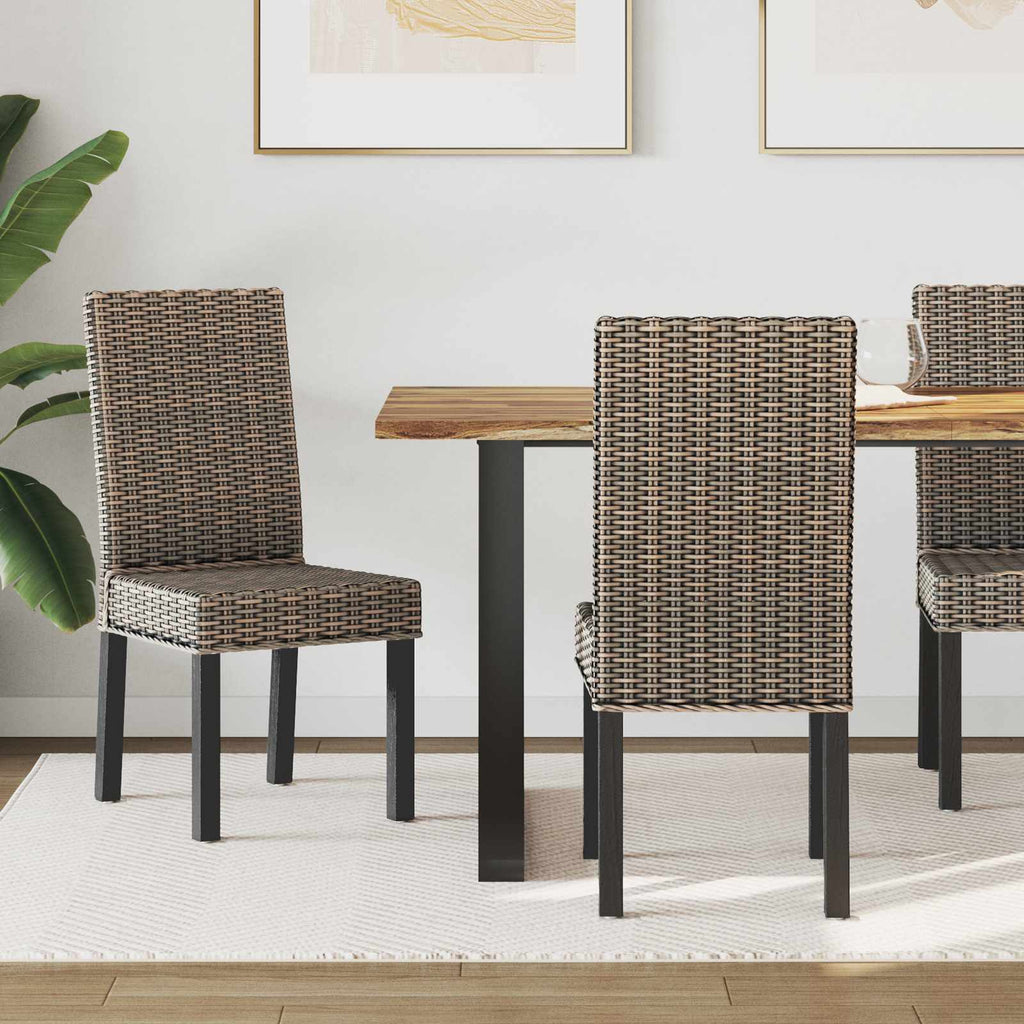 vidaXL Krzesło jadalniane 2 pcs Rattan Kubu i lite drewno mahoń