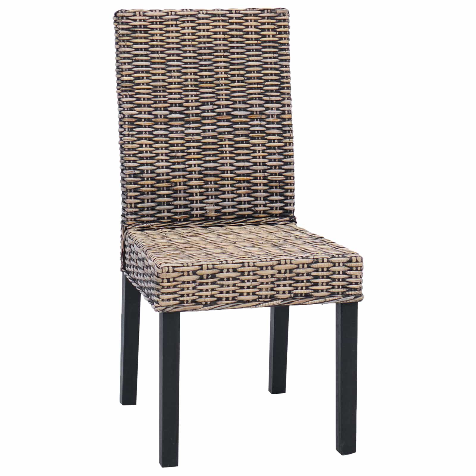 vidaXL Krzesło jadalniane 2 pcs Rattan Kubu i lite drewno mahoń