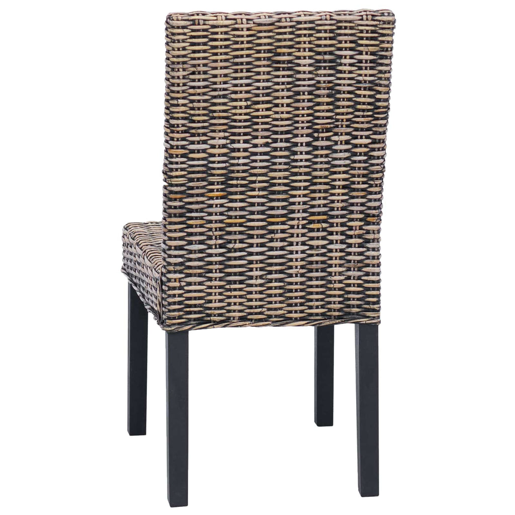 vidaXL Krzesło jadalniane 2 pcs Rattan Kubu i lite drewno mahoń