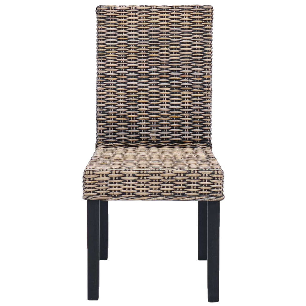 vidaXL Krzesło jadalniane 2 pcs Rattan Kubu i lite drewno mahoń