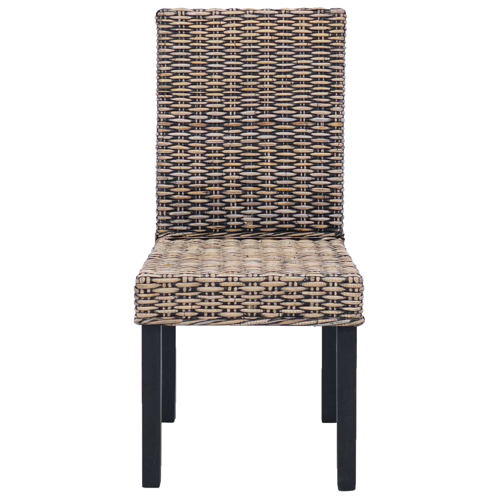 vidaXL Krzesło jadalniane 2 pcs Rattan Kubu i lite drewno mahoń