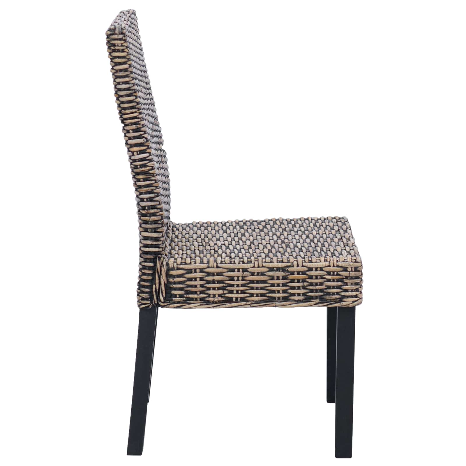 vidaXL Krzesło jadalniane 2 pcs Rattan Kubu i lite drewno mahoń