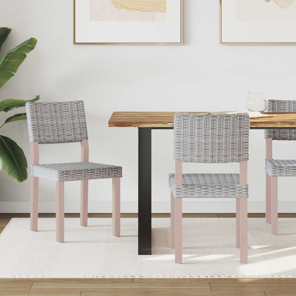 vidaXL Krzesło jadalniane 2 pcs Rattan Kubu Białe pranie