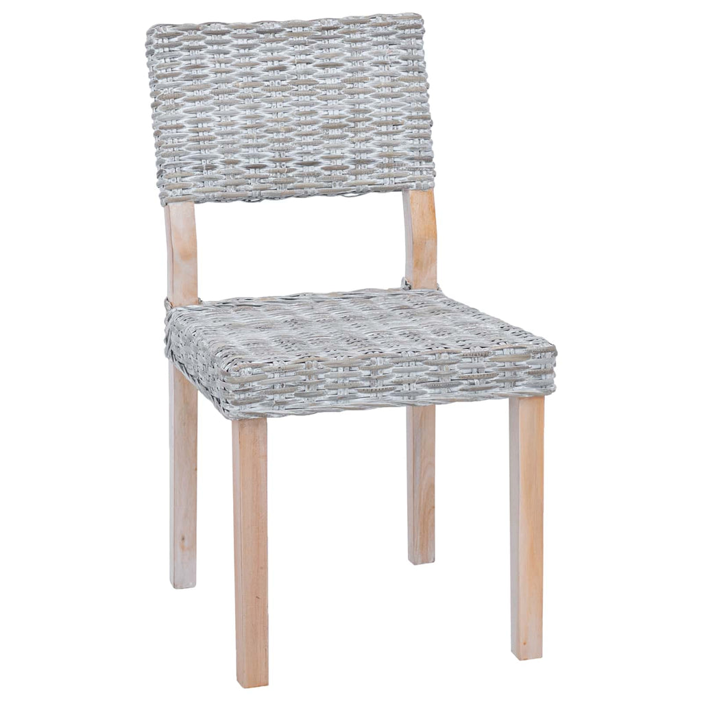 vidaXL Krzesło jadalniane 2 pcs Rattan Kubu Białe pranie
