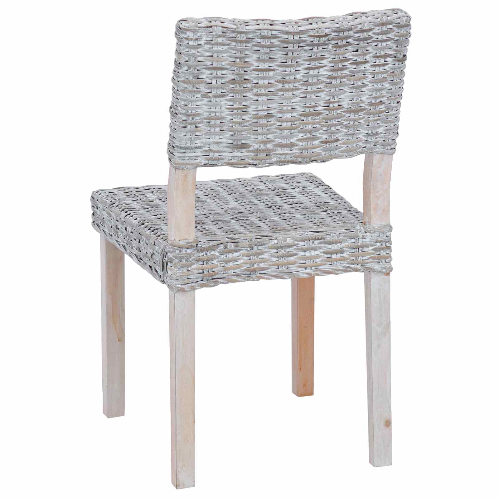 vidaXL Krzesło jadalniane 2 pcs Rattan Kubu Białe pranie