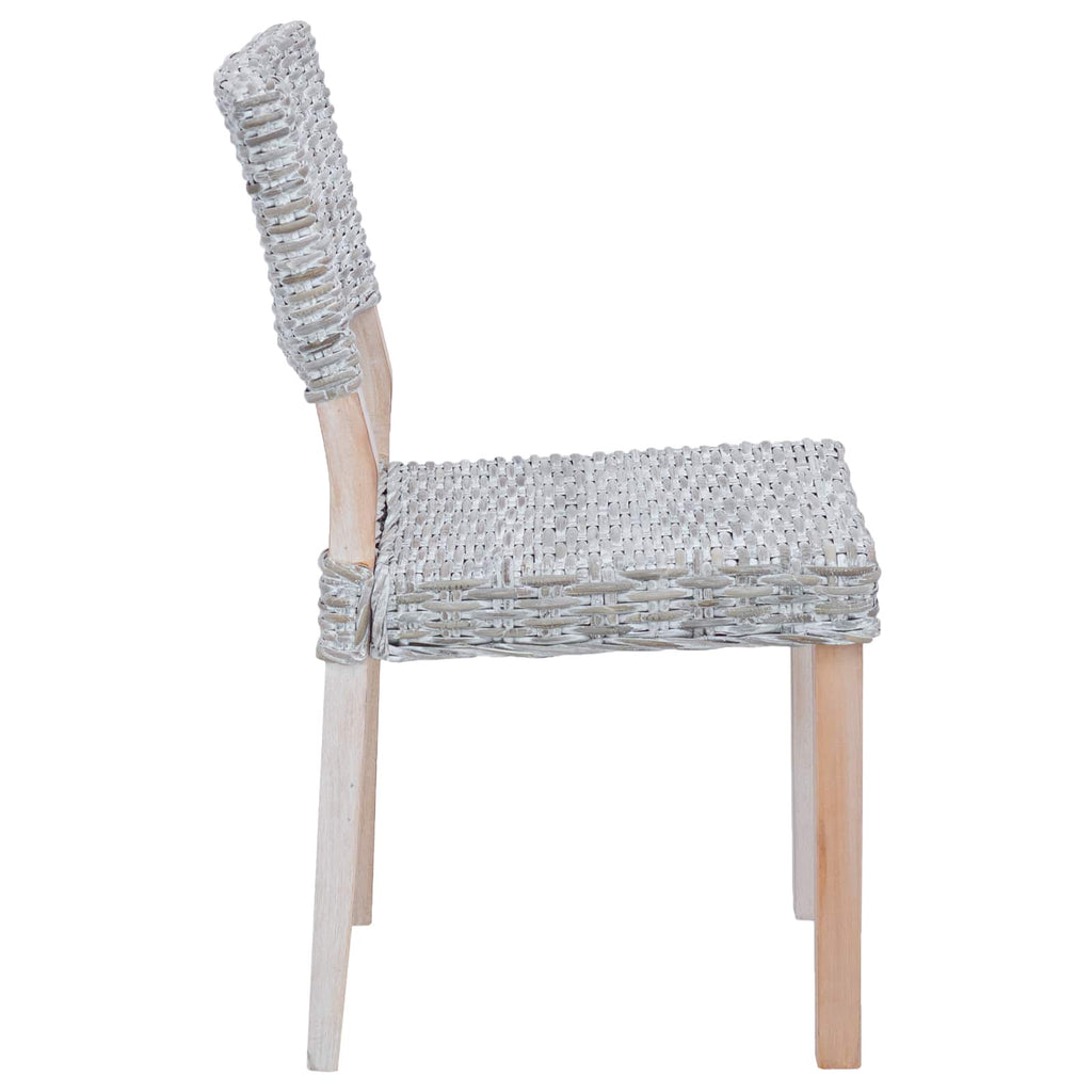 vidaXL Krzesło jadalniane 2 pcs Rattan Kubu Białe pranie