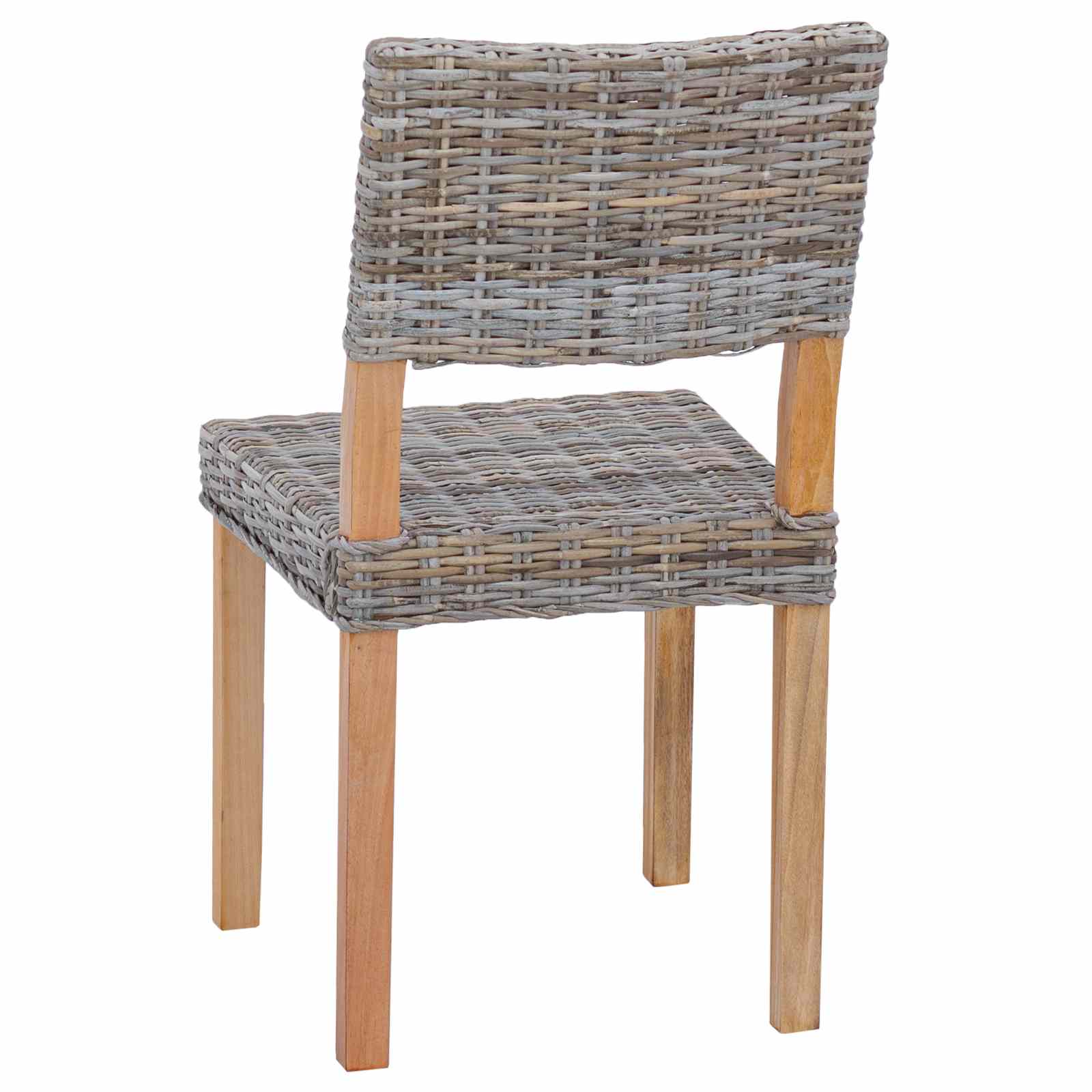 vidaXL Krzesło jadalniane 2 pcs Rattan Kubu Kubu Szary 46 x 55 x 84 cm