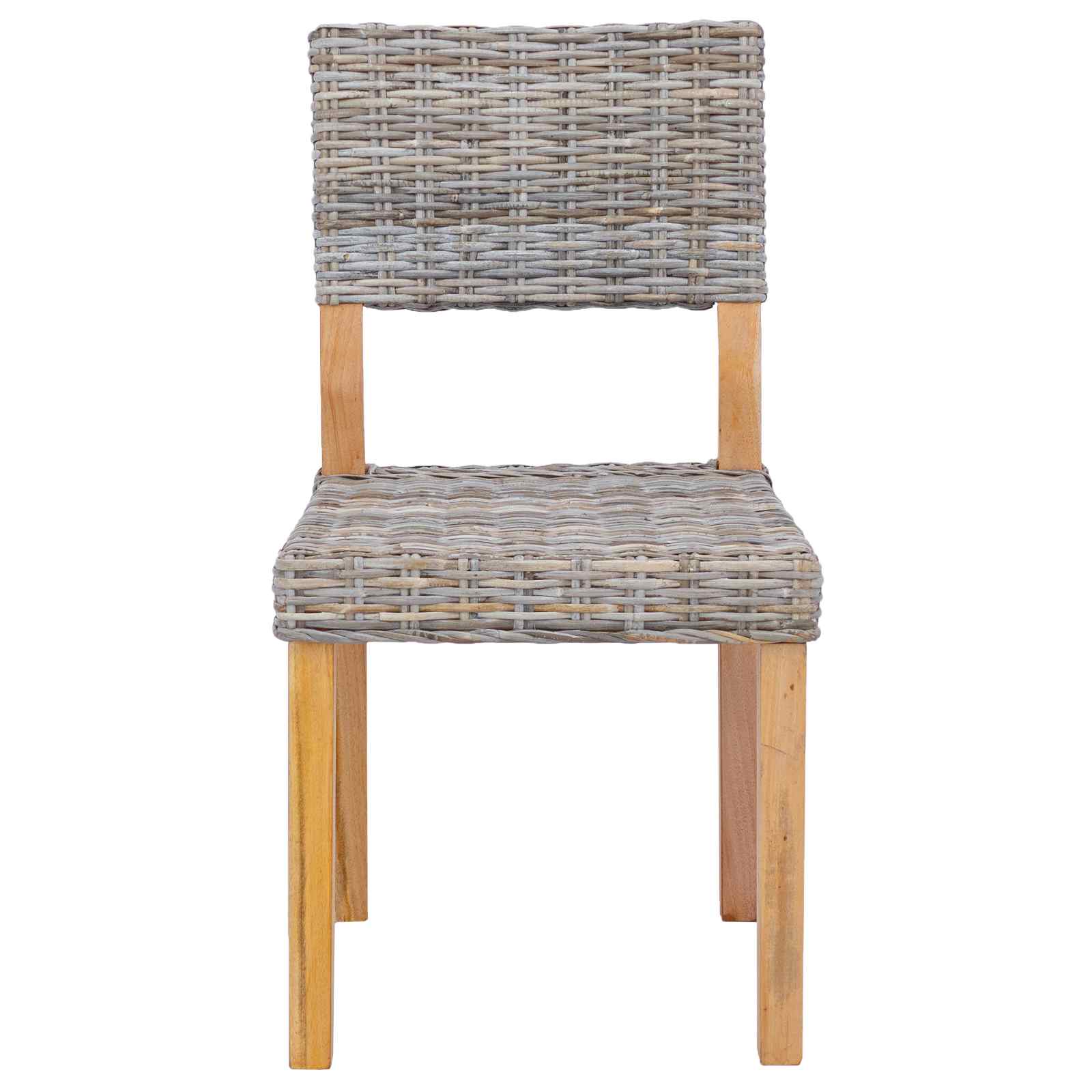vidaXL Krzesło jadalniane 2 pcs Rattan Kubu Kubu Szary 46 x 55 x 84 cm