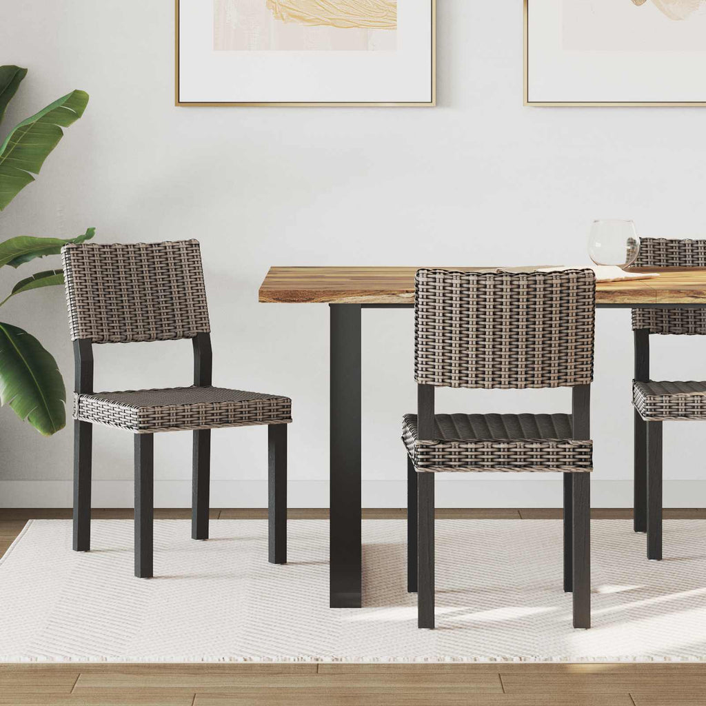 vidaXL Krzesło jadalniane 2 pcs Rattan Kubu Czarne pranie