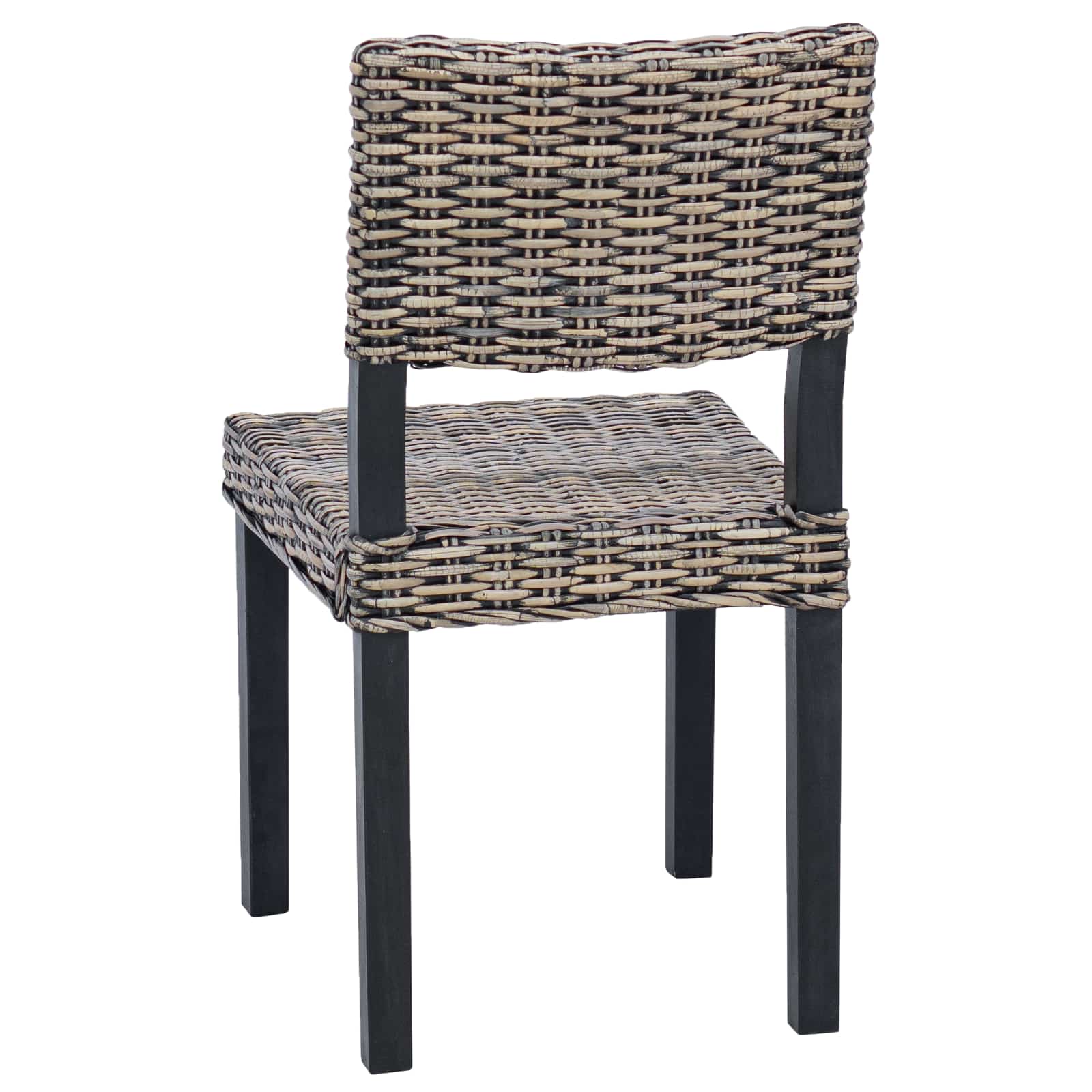vidaXL Krzesło jadalniane 2 pcs Rattan Kubu Czarne pranie