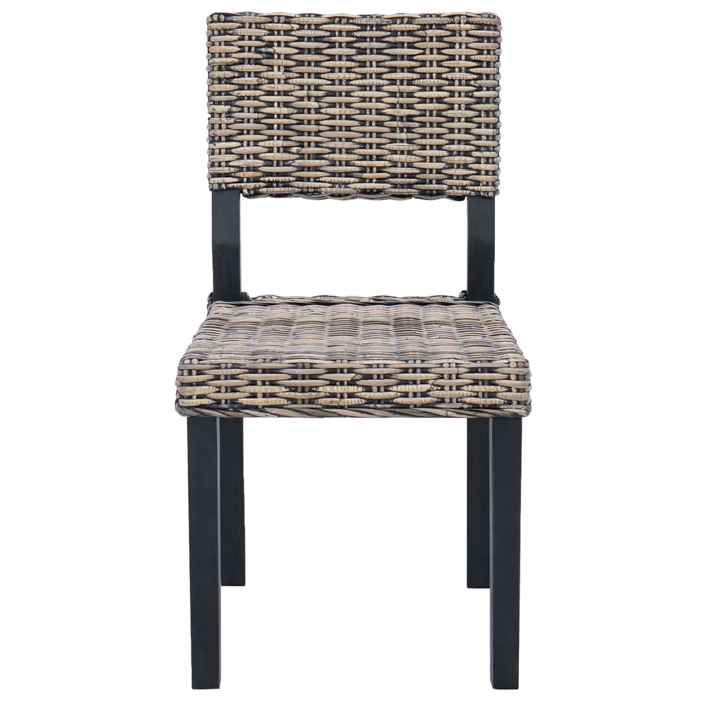 vidaXL Krzesło jadalniane 2 pcs Rattan Kubu Czarne pranie