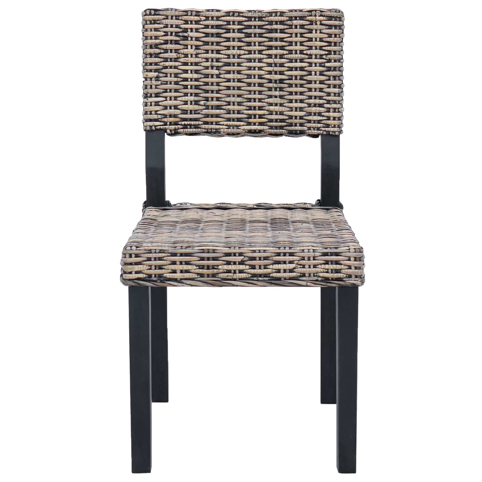 vidaXL Krzesło jadalniane 2 pcs Rattan Kubu Czarne pranie