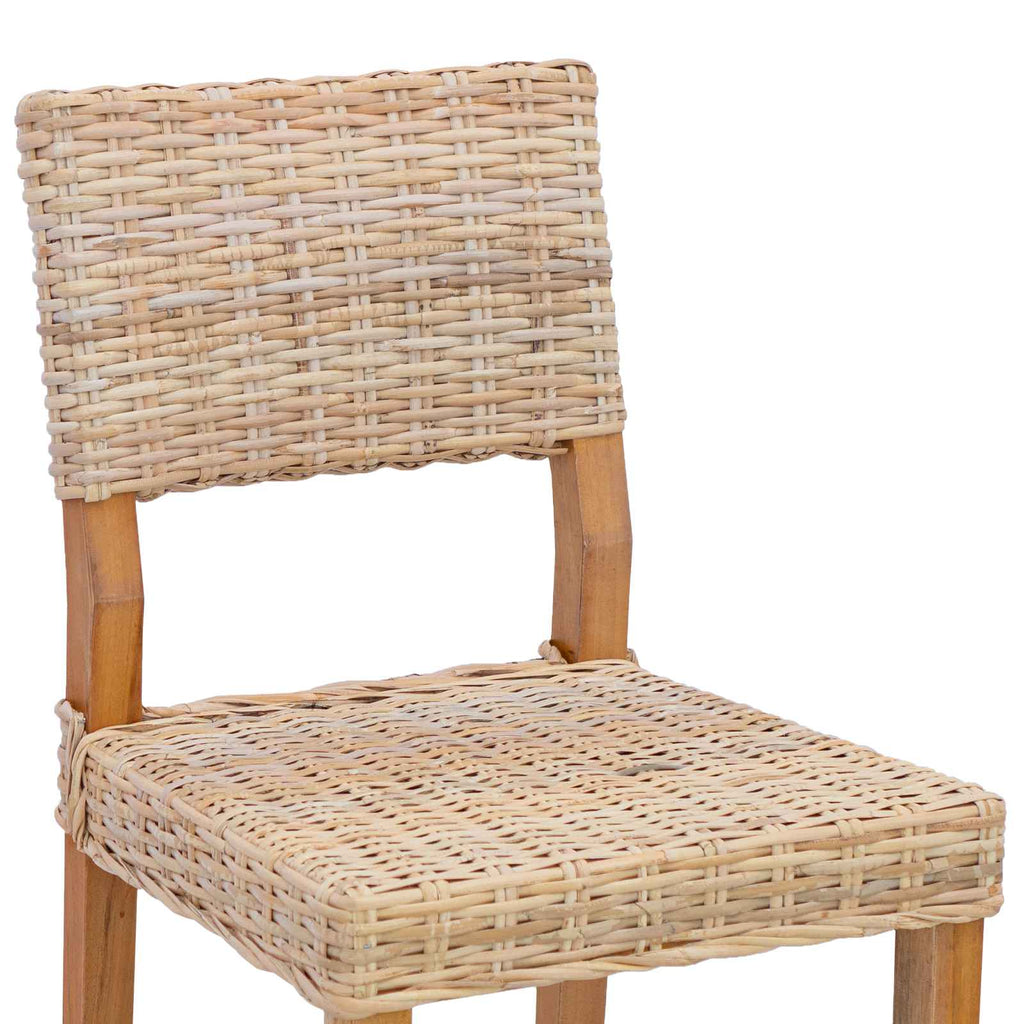 vidaXL Krzesło jadalniane 2 pcs Rattan Kubu Naturalny 46 x 55 x 84 cm