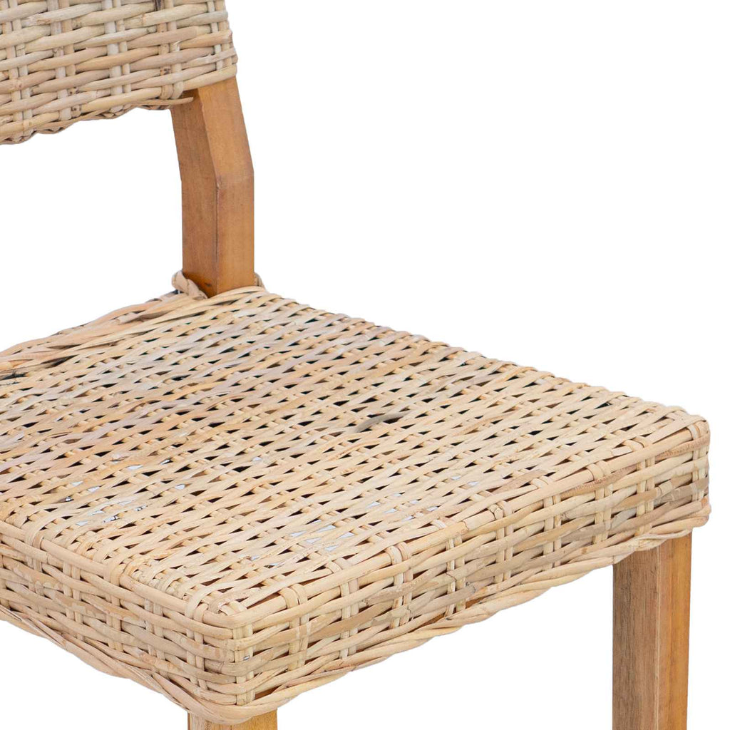 vidaXL Krzesło jadalniane 2 pcs Rattan Kubu Naturalny 46 x 55 x 84 cm