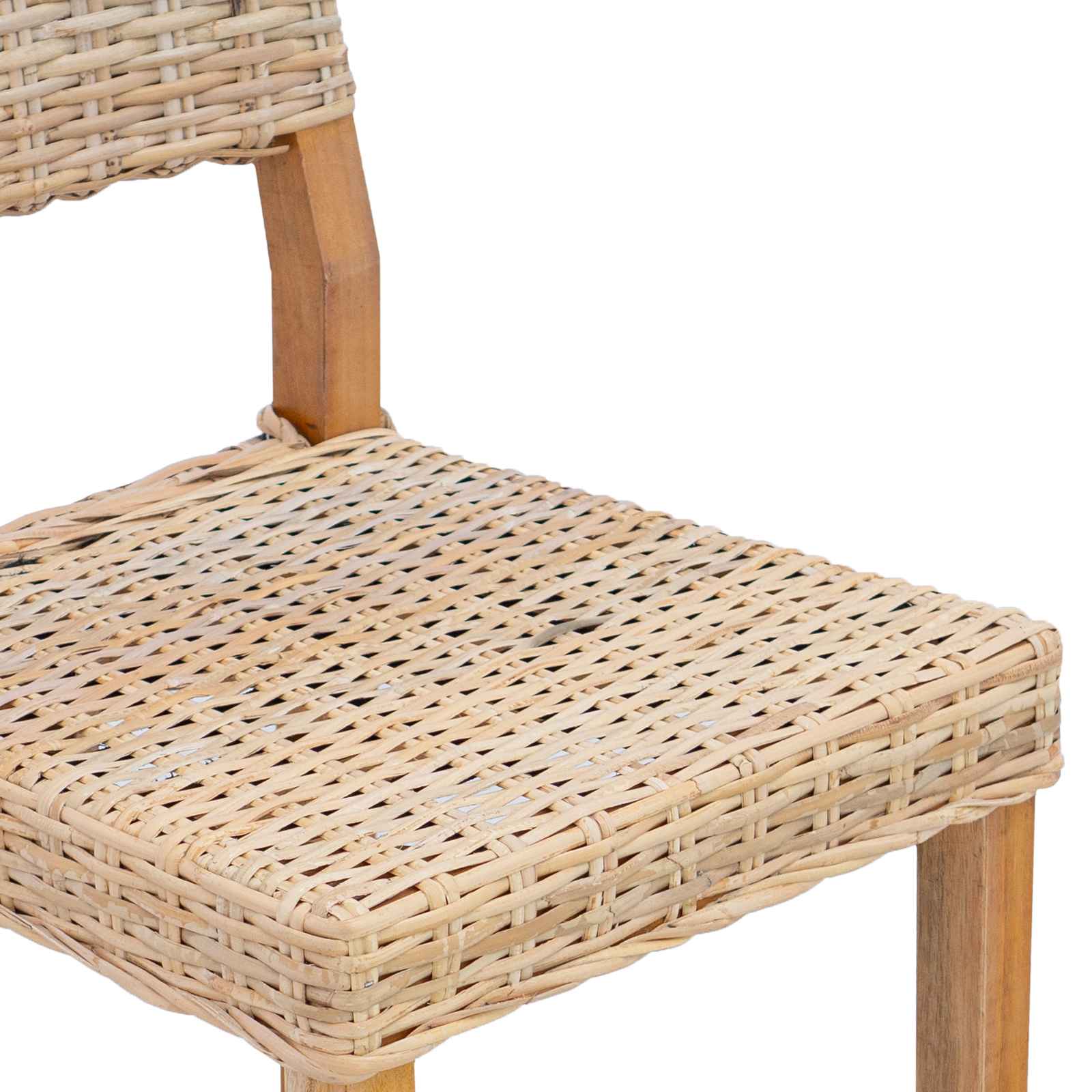 vidaXL Krzesło jadalniane 2 pcs Rattan Kubu Naturalny 46 x 55 x 84 cm