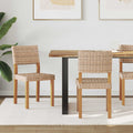 vidaXL Krzesło jadalniane 2 pcs Rattan Kubu Naturalny 46 x 55 x 84 cm