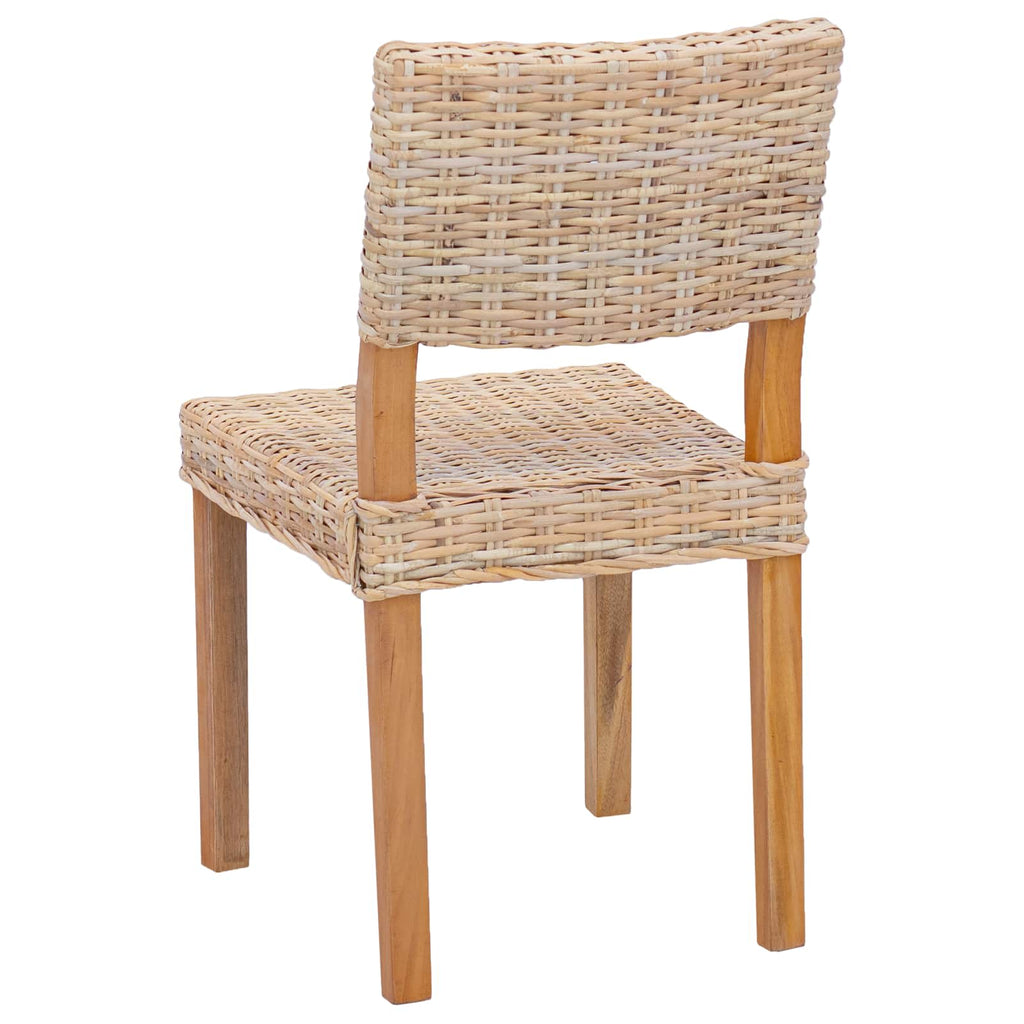 vidaXL Krzesło jadalniane 2 pcs Rattan Kubu Naturalny 46 x 55 x 84 cm