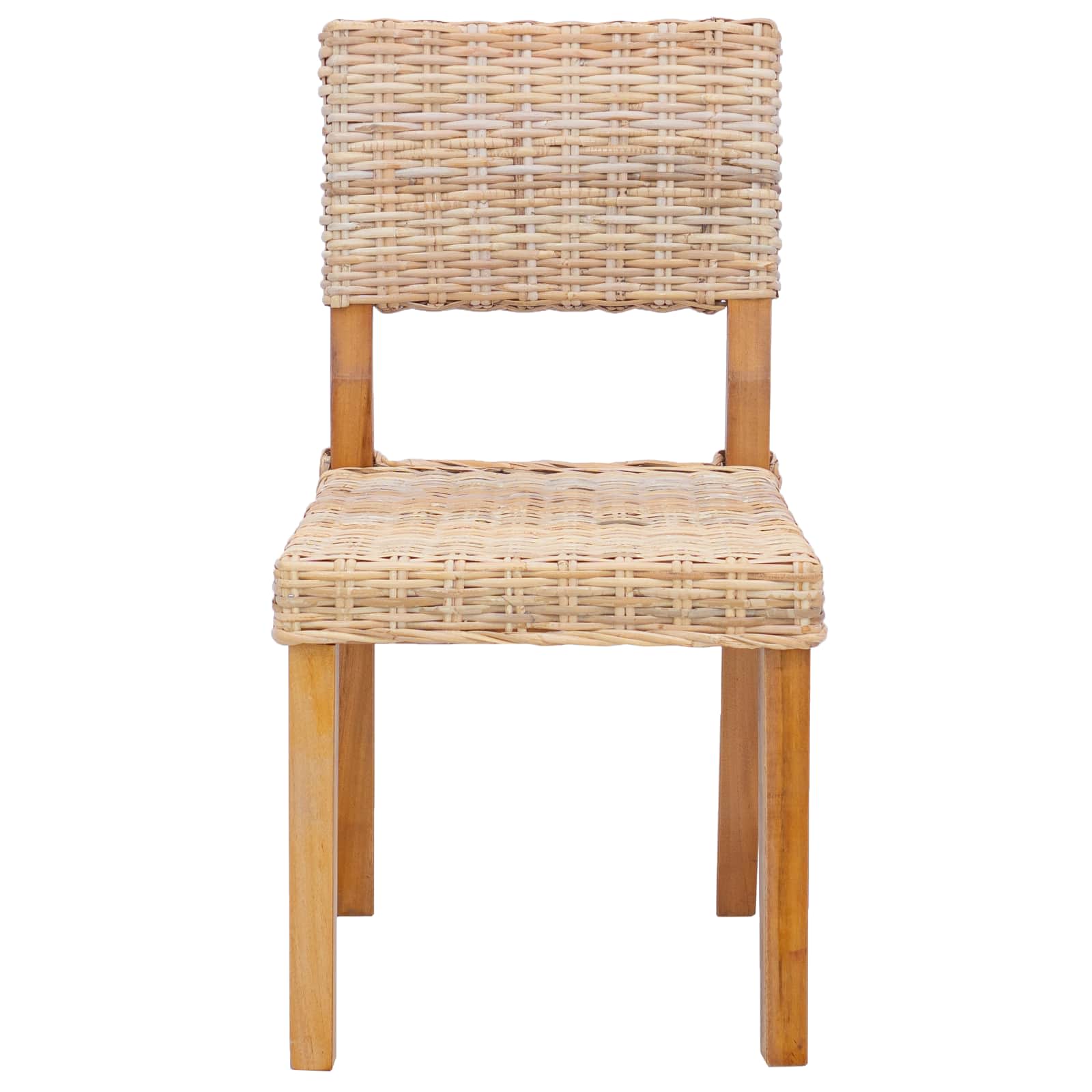 vidaXL Krzesło jadalniane 2 pcs Rattan Kubu Naturalny 46 x 55 x 84 cm