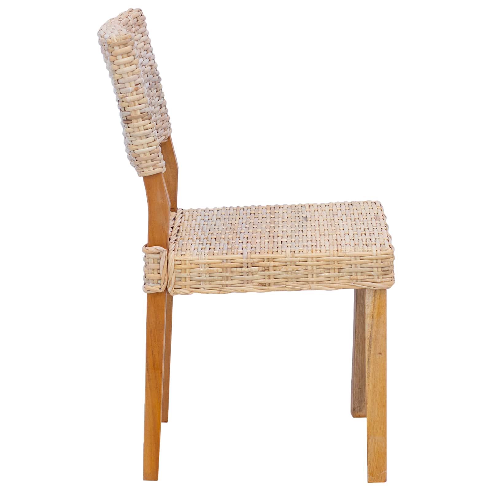 vidaXL Krzesło jadalniane 2 pcs Rattan Kubu Naturalny 46 x 55 x 84 cm