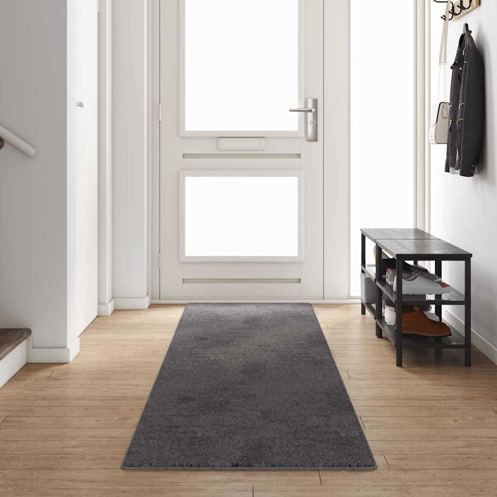 vidaXL Chodnik dywanowy Szary 80 x 400 cm 100% Poliester Tuft