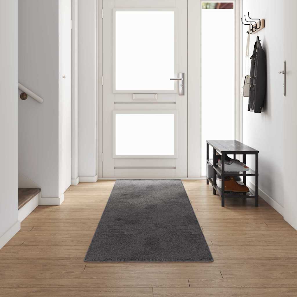 vidaXL Chodnik dywanowy Szary 80 x 500 cm 100% Poliester Tuft