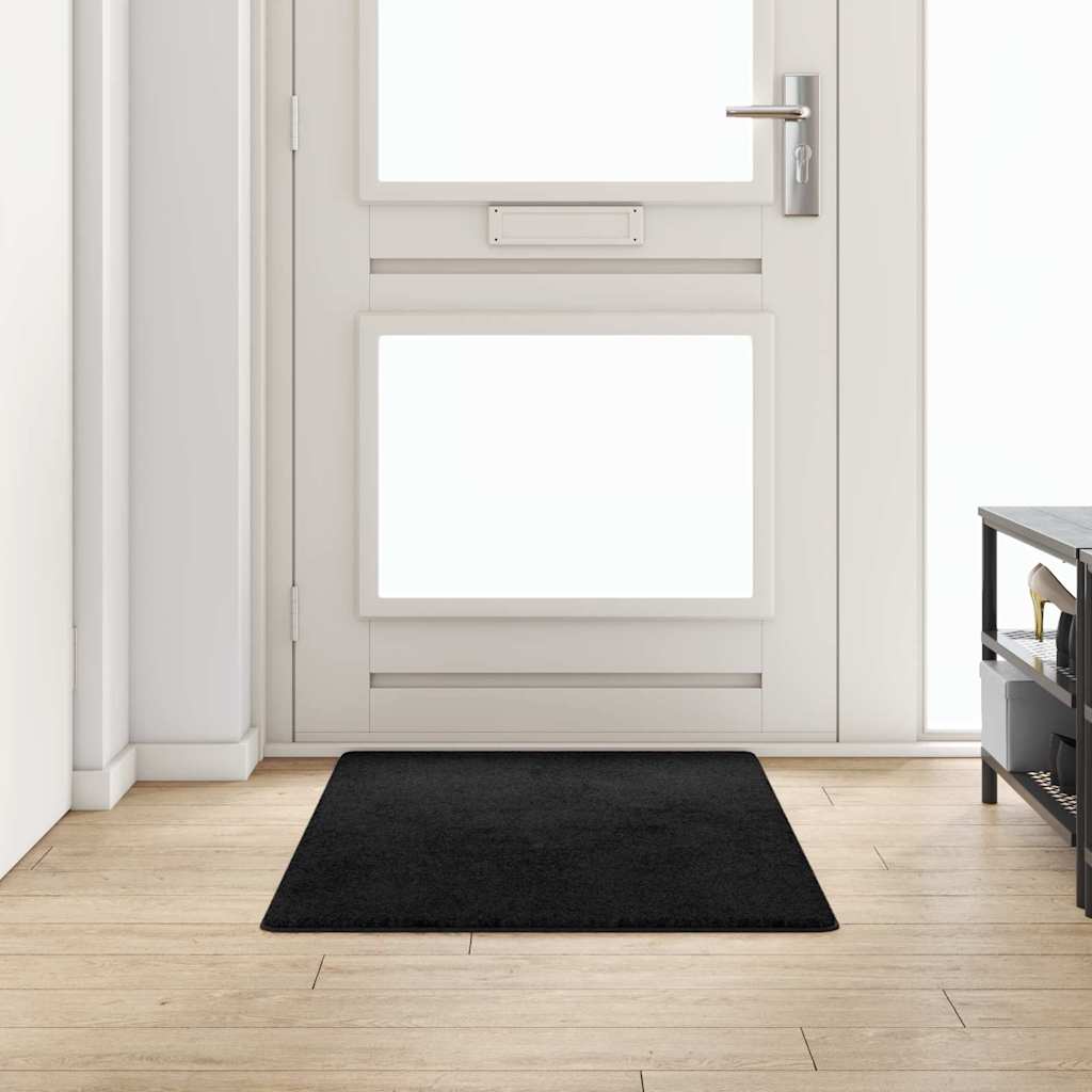 vidaXL Chodnik dywanowy Czarny 80 x 150 cm 100% Poliester Tuft