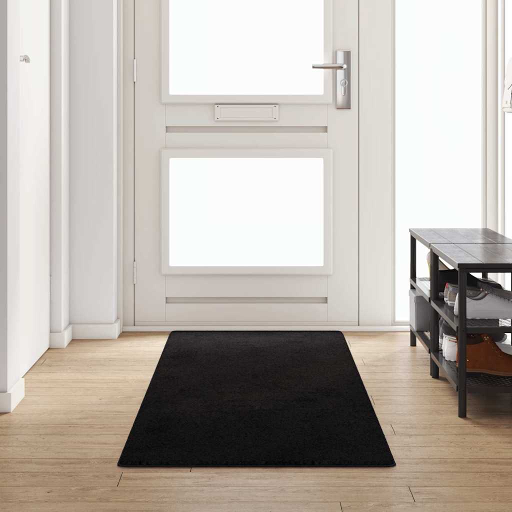 vidaXL Chodnik dywanowy Czarny 80 x 300 cm 100% Poliester Tuft