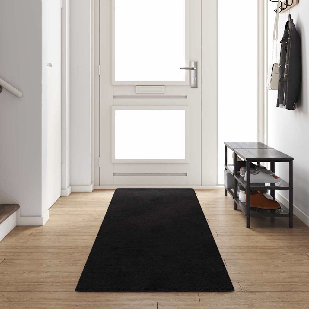 vidaXL Chodnik dywanowy Czarny 80 x 400 cm 100% Poliester Tuft