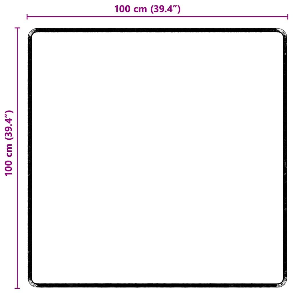 vidaXL Chodnik dywanowy Czarny 100 x 100 cm 100% Poliester Tuft