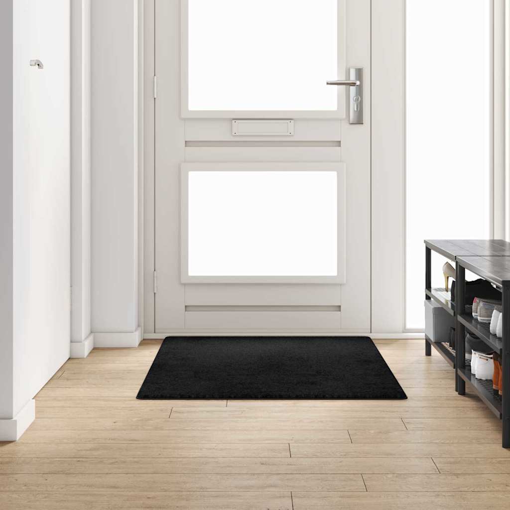 vidaXL Chodnik dywanowy Czarny 100 x 150 cm 100% Poliester Tuft