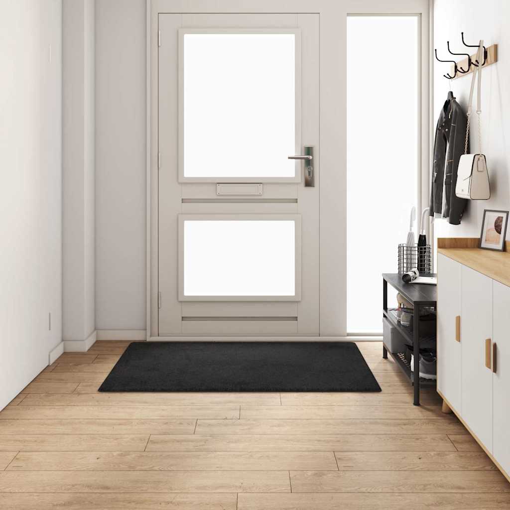 vidaXL Chodnik dywanowy Czarny 100 x 150 cm 100% Poliester Tuft