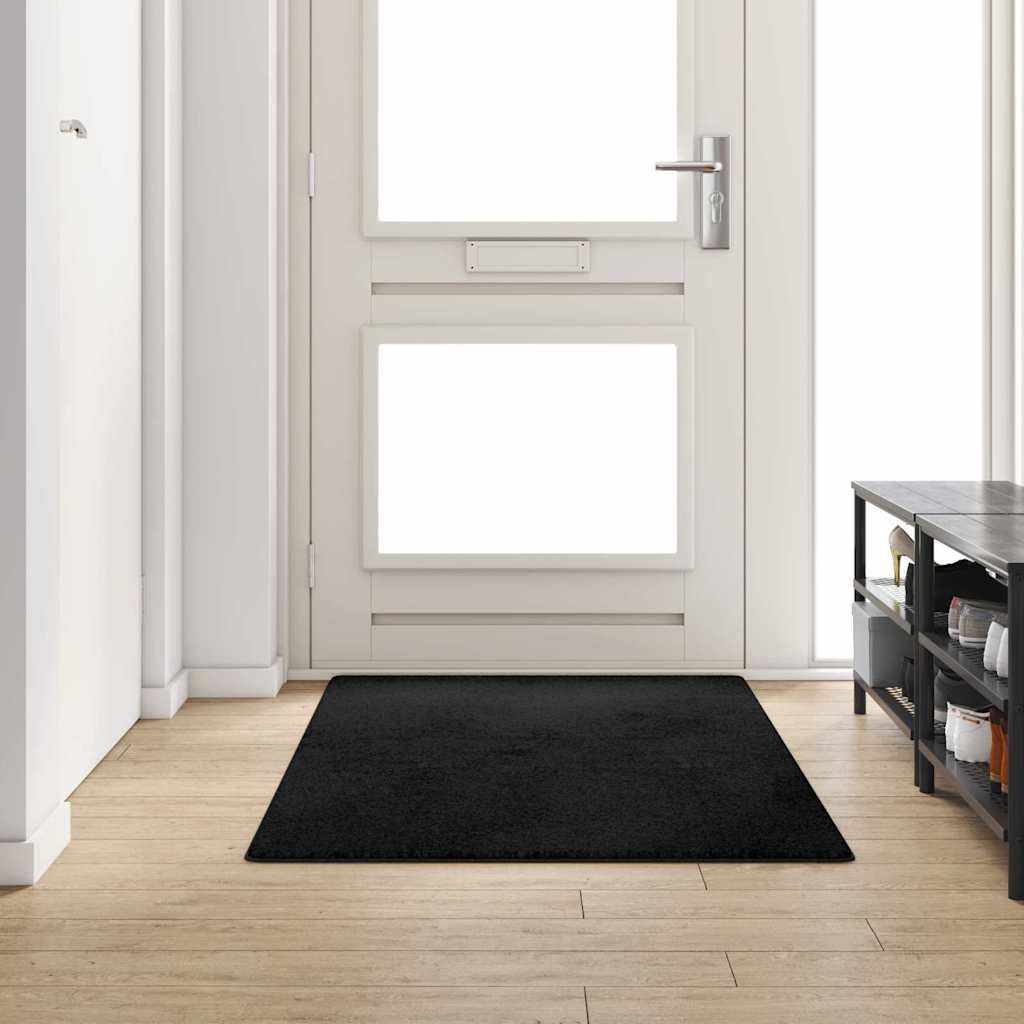 vidaXL Chodnik dywanowy Czarny 100 x 200 cm 100% Poliester Tuft