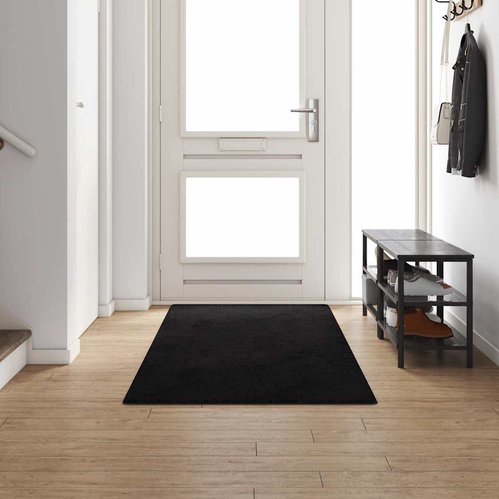 vidaXL Chodnik dywanowy Czarny 100 x 300 cm 100% Poliester Tuft