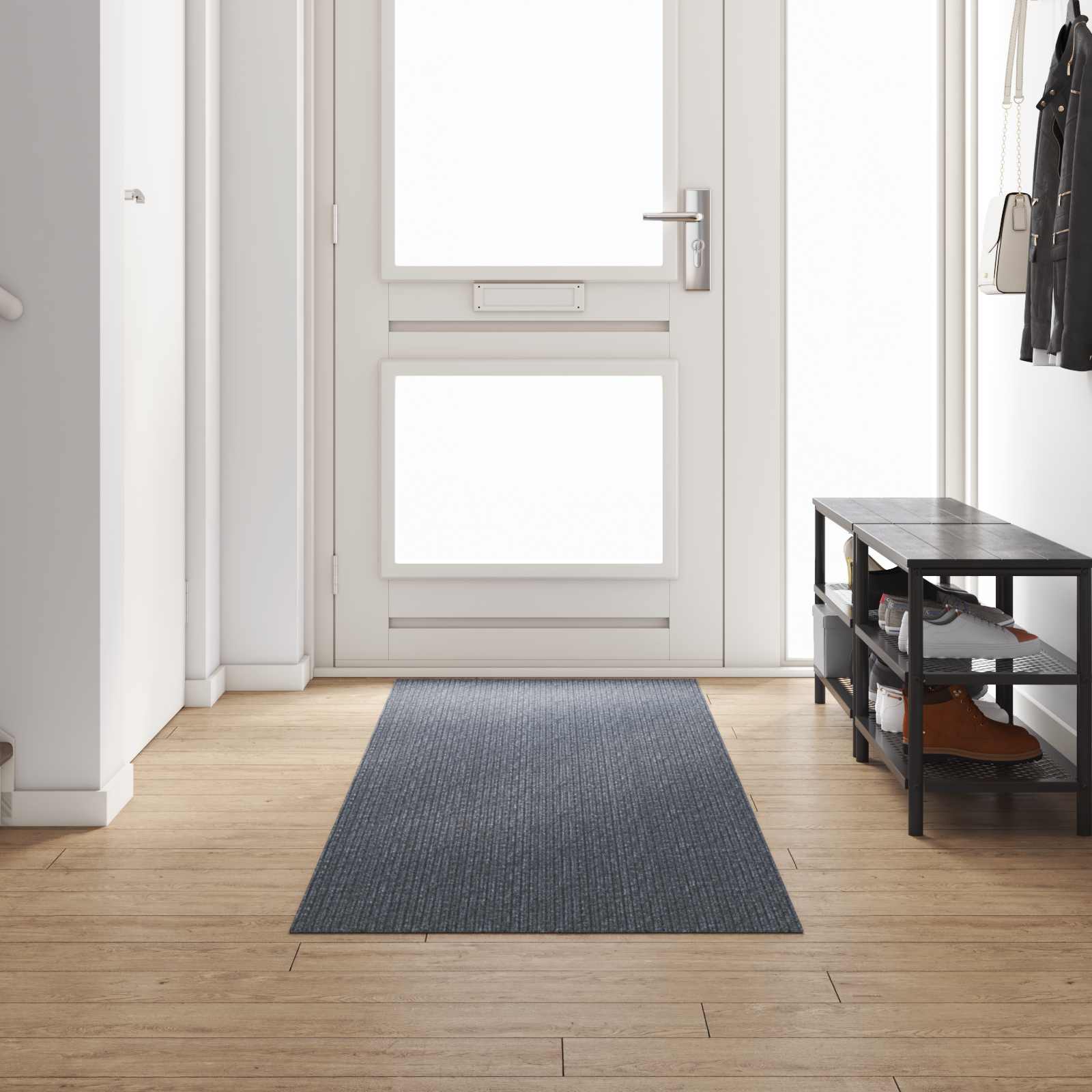 vidaXL Chodnik dywanowy Szary 80 x 300 cm tkanina