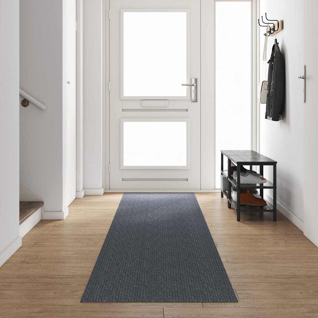 vidaXL Chodnik dywanowy Szary 80 x 500 cm tkanina