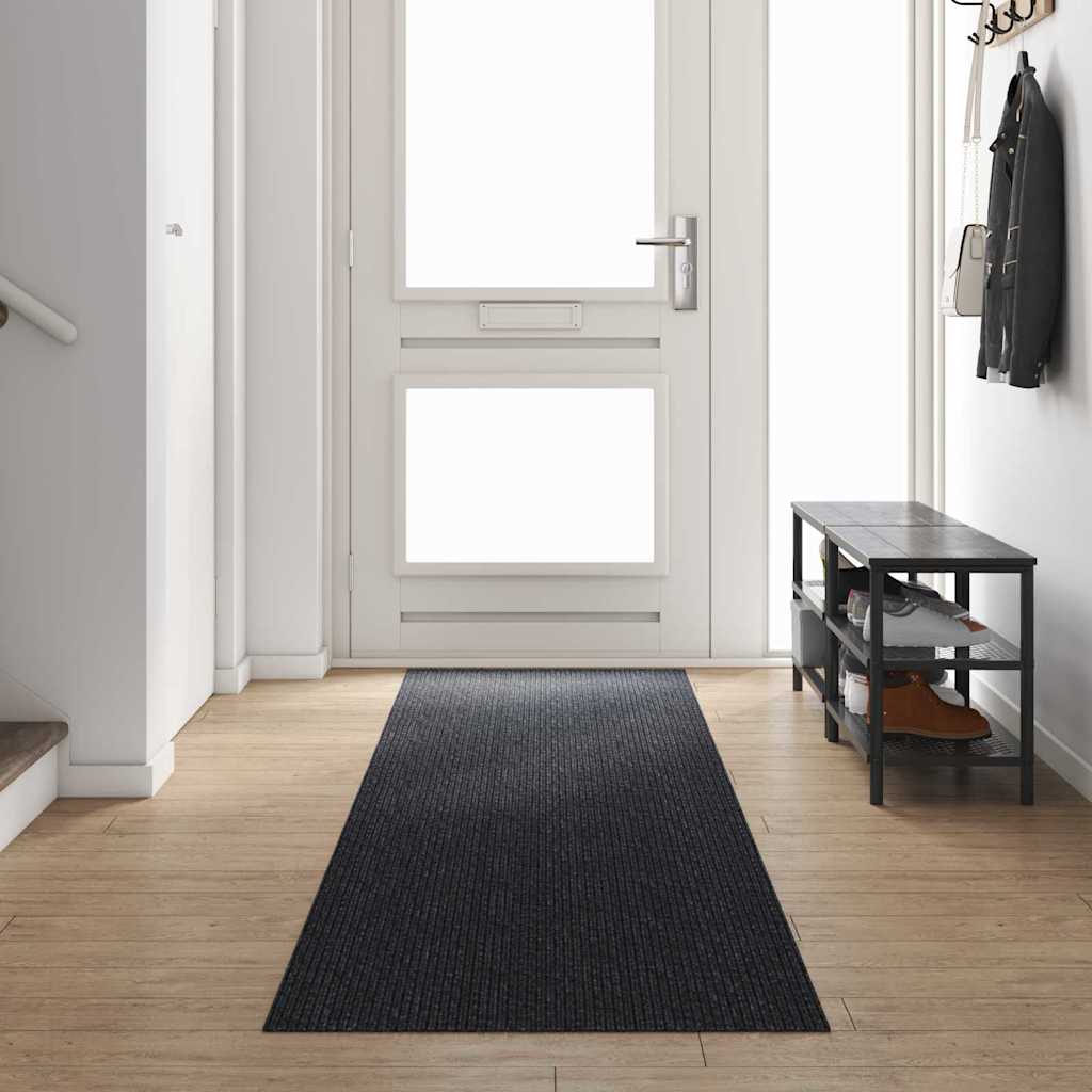 vidaXL Chodnik dywanowy Antracyt 80 x 400 cm tkanina