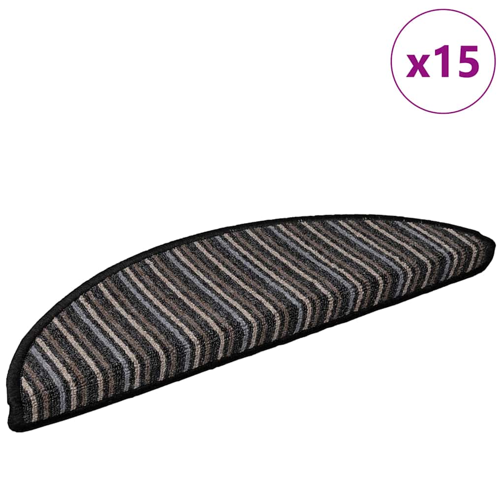 vidaXL Samoprzylepne maty na schody 15 pcs Antracyt 56 x 17 x 3 cm