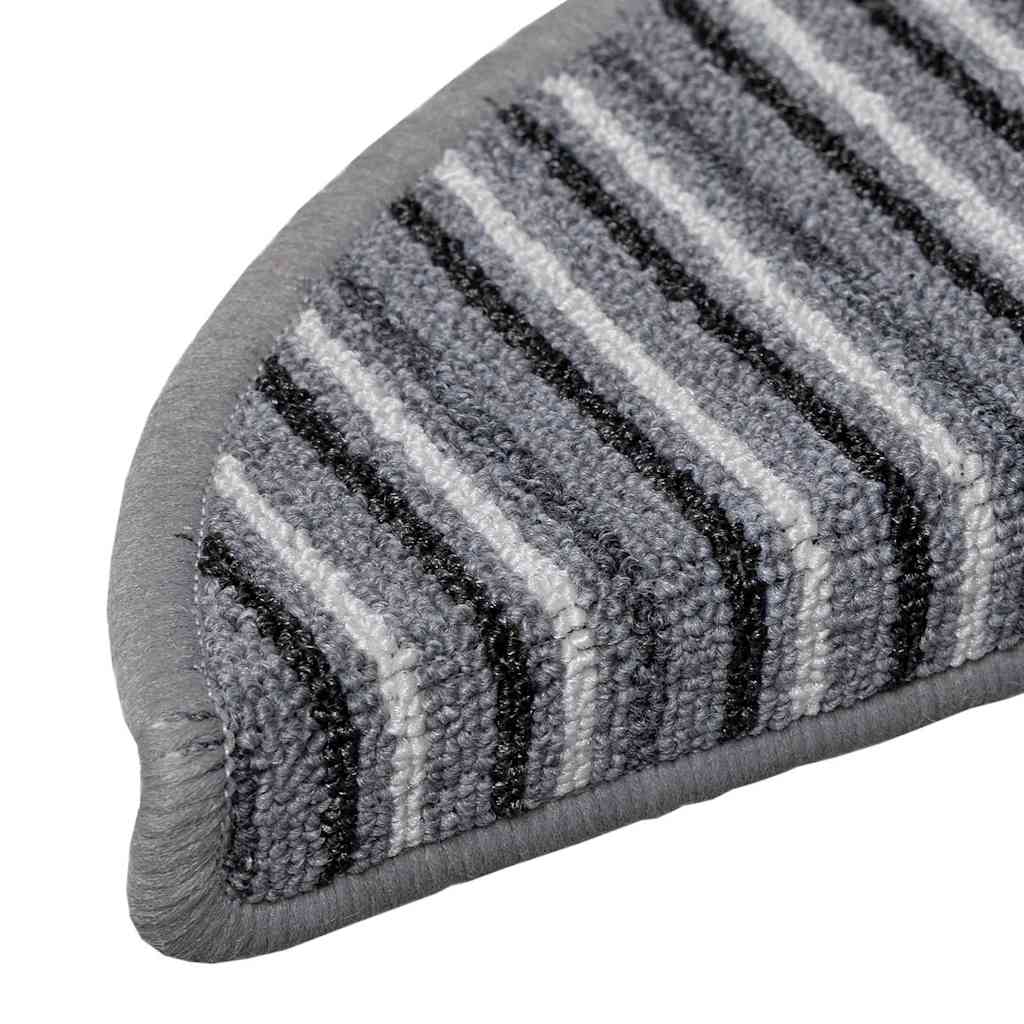 vidaXL Samoprzylepne maty na schody 15 pcs Szary 56 x 17 x 3 cm