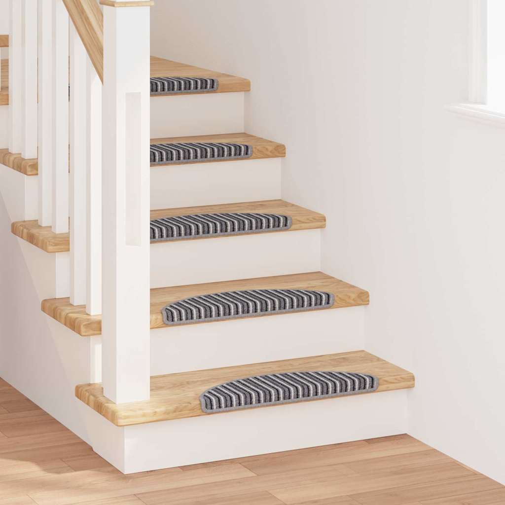 vidaXL Samoprzylepne maty na schody 15 pcs Szary 56 x 17 x 3 cm