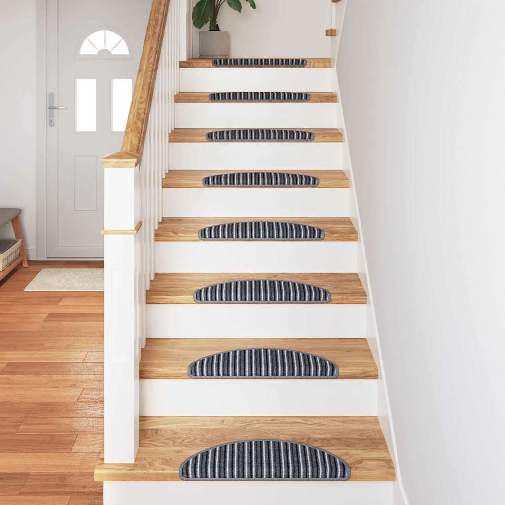 vidaXL Samoprzylepne maty na schody 15 pcs Szary 56 x 17 x 3 cm