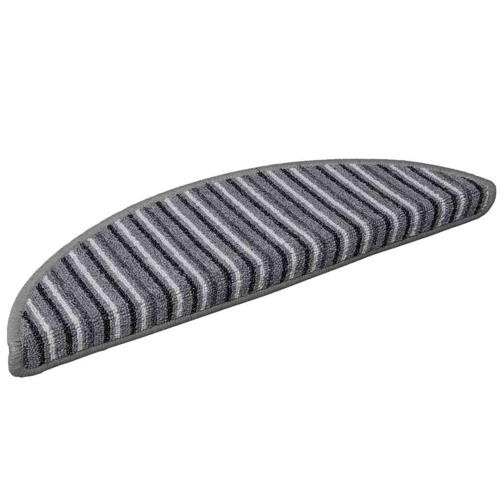 vidaXL Samoprzylepne maty na schody 15 pcs Szary 56 x 17 x 3 cm