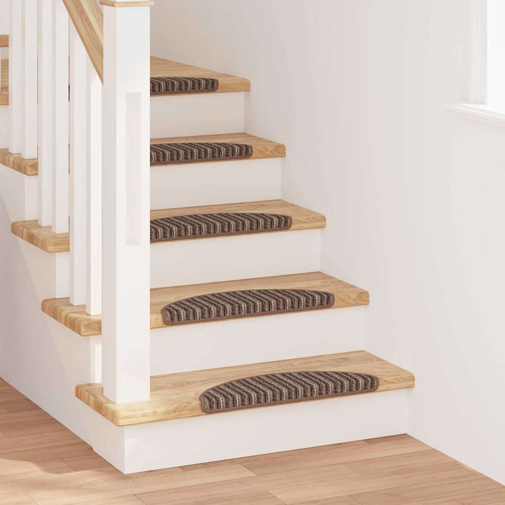 vidaXL Samoprzylepne maty na schody 15 pcs Brązowy 56 x 17 x 3 cm